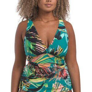 JANTZEN emerald Amber V-neck Tankini Swim Top